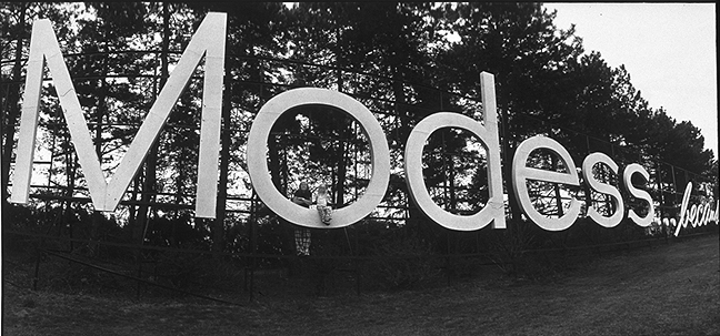 Modess signage, image by Jim A. Linder